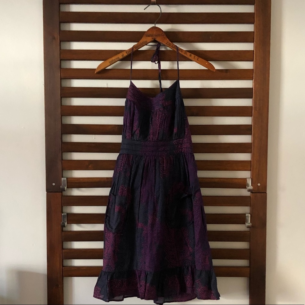 Ecote -Urban Outfitters Halter, A-Line Print Dress